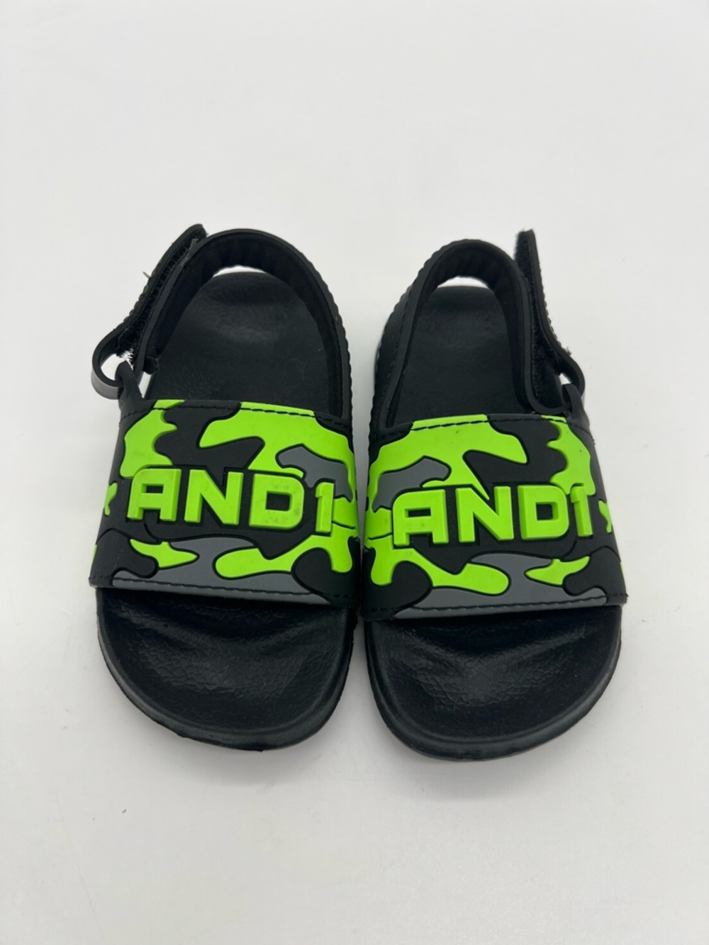 And1 Boy Black Green Sandals Sz 7/8T